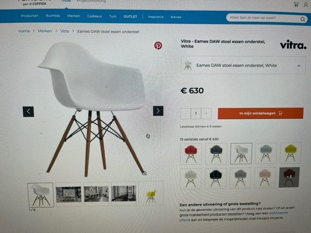 Design stoel, Twee, Wit, Zo goed als nieuw, Modern
