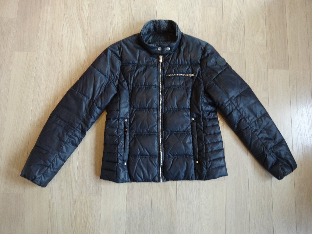 Winterjas zwart Bella Ragazza mt L, Ophalen of Verzenden, Zo goed als nieuw, Maat 42/44 (L), Zwart