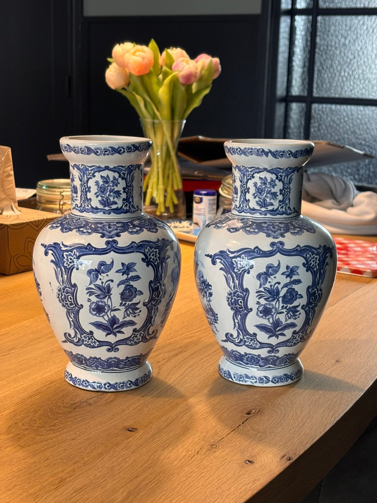 Ser van 2 Delfs Blauwe vazen, Ophalen of Verzenden