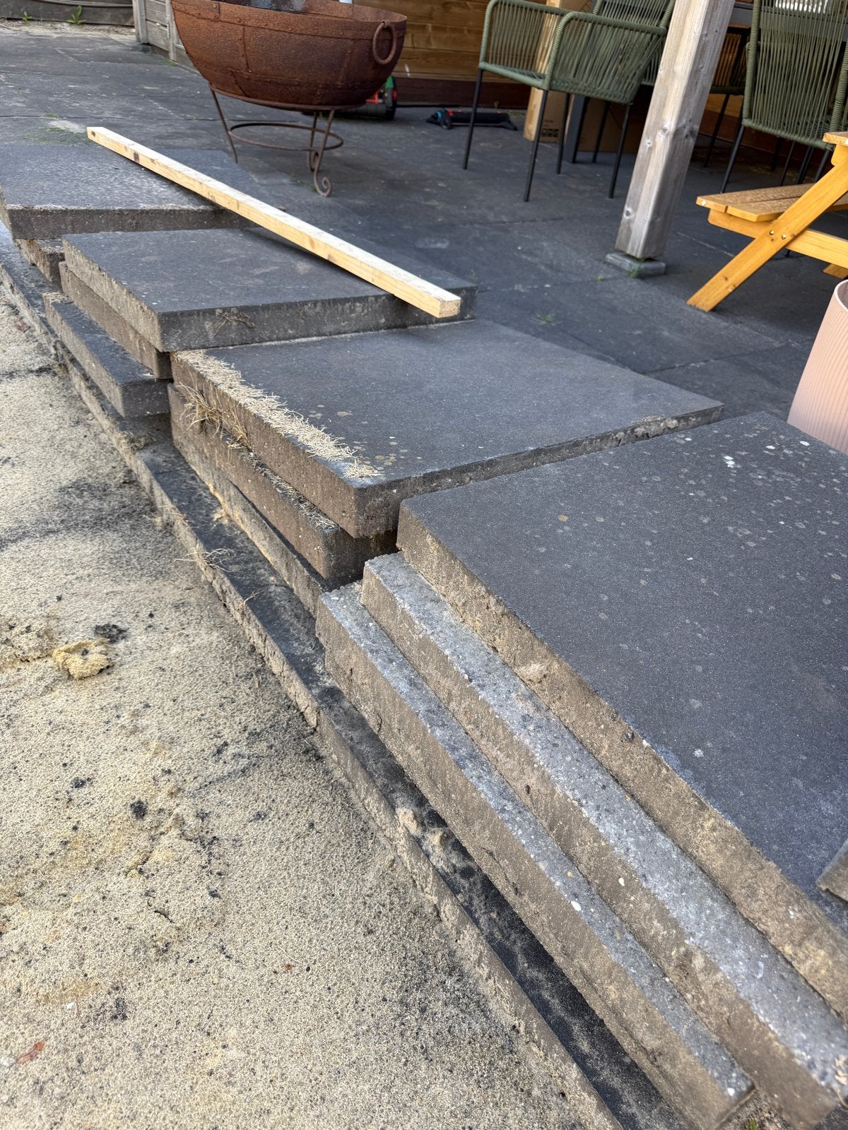 Tuintegels 60x60 - Gebruikt, Beton, Ophalen, Gebruikt, Beton, Terrastegels