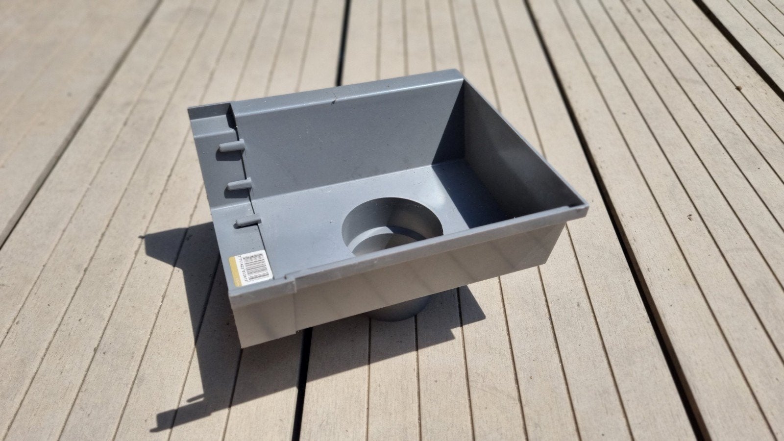 Martens bakgooteinduitloop links grijs 125 mm, Doe-het-zelf en Verbouw, Buizen en Afvoer, Afvoer, Pvc, Nieuw, Ophalen of Verzenden