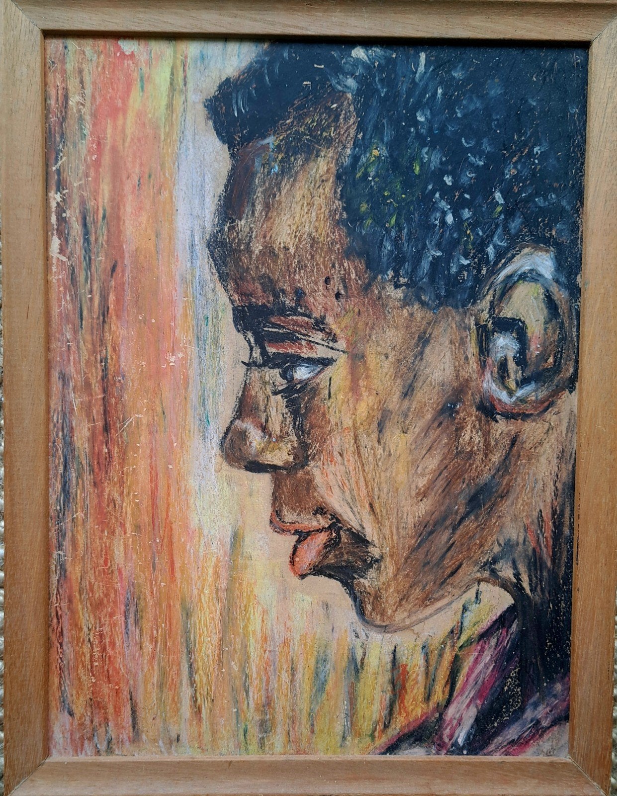 krijtschilderij, portret, Antiek en Kunst, Ophalen of Verzenden