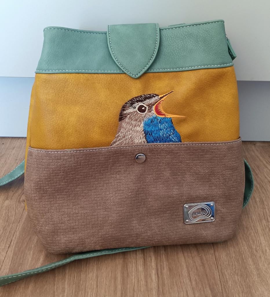 Hi-di-hi tas dames met blauwborst vegan leer, Sieraden, Tassen en Uiterlijk, Tassen | Damestassen, Overige kleuren, Schoudertasje