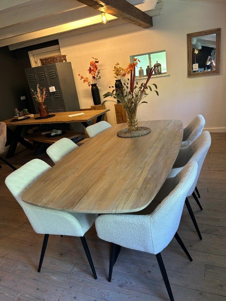 Nieuwe Deens ovale eettafel 200x100cm, Ophalen, 100 tot 150 cm, Teakhout, Ovaal