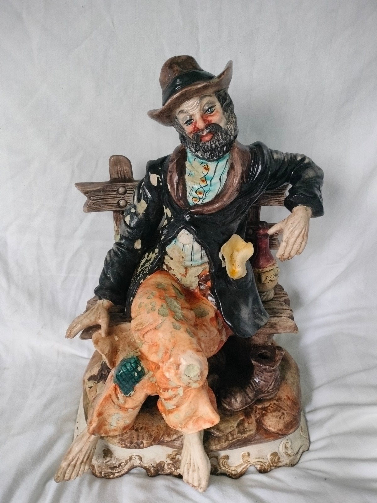 Capodimonte handbeschildert Italiaans beeld van zwerver me d, Ophalen of Verzenden