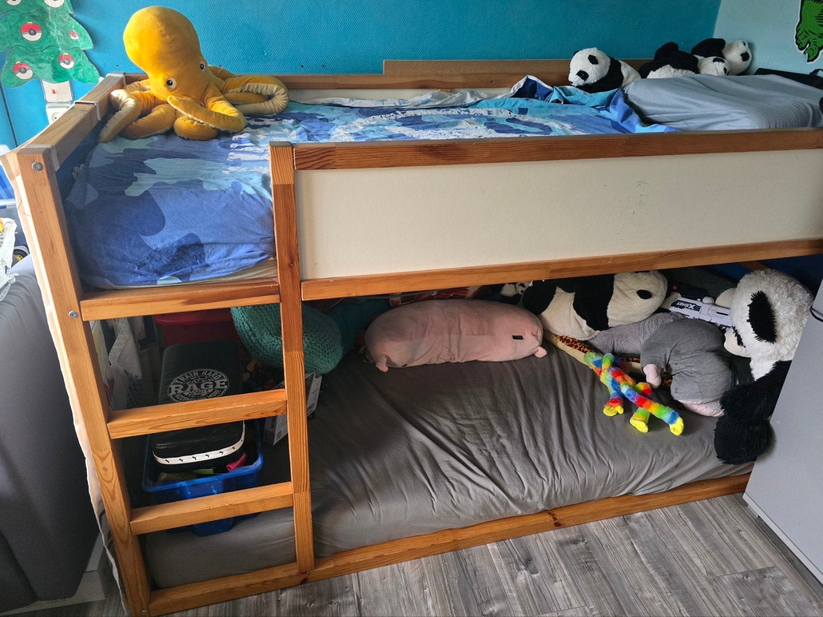 IKEA KURA omkeerbaar bed met gordijnen, Huis en Inrichting, Ophalen, Gebruikt, 90 cm, Eenpersoons