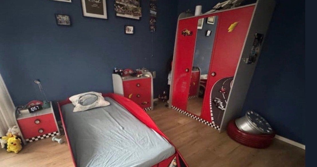 Slaapkamer kind/jonge raceauto bed kast, Ophalen, Eenpersoons