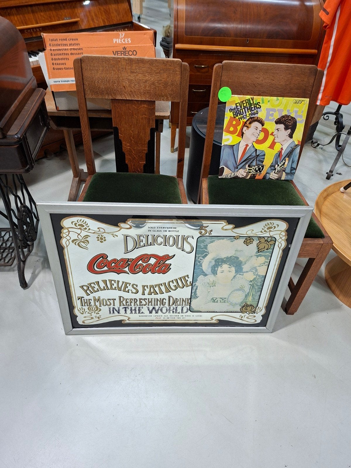 Vintage Coca-Cola spiegel - 'Relieves Fatigue', Gebruikt, One Coca-Cola Plaza, Atlanta, GA 30313, USA, Ophalen of Verzenden, Info@coca-cola.com