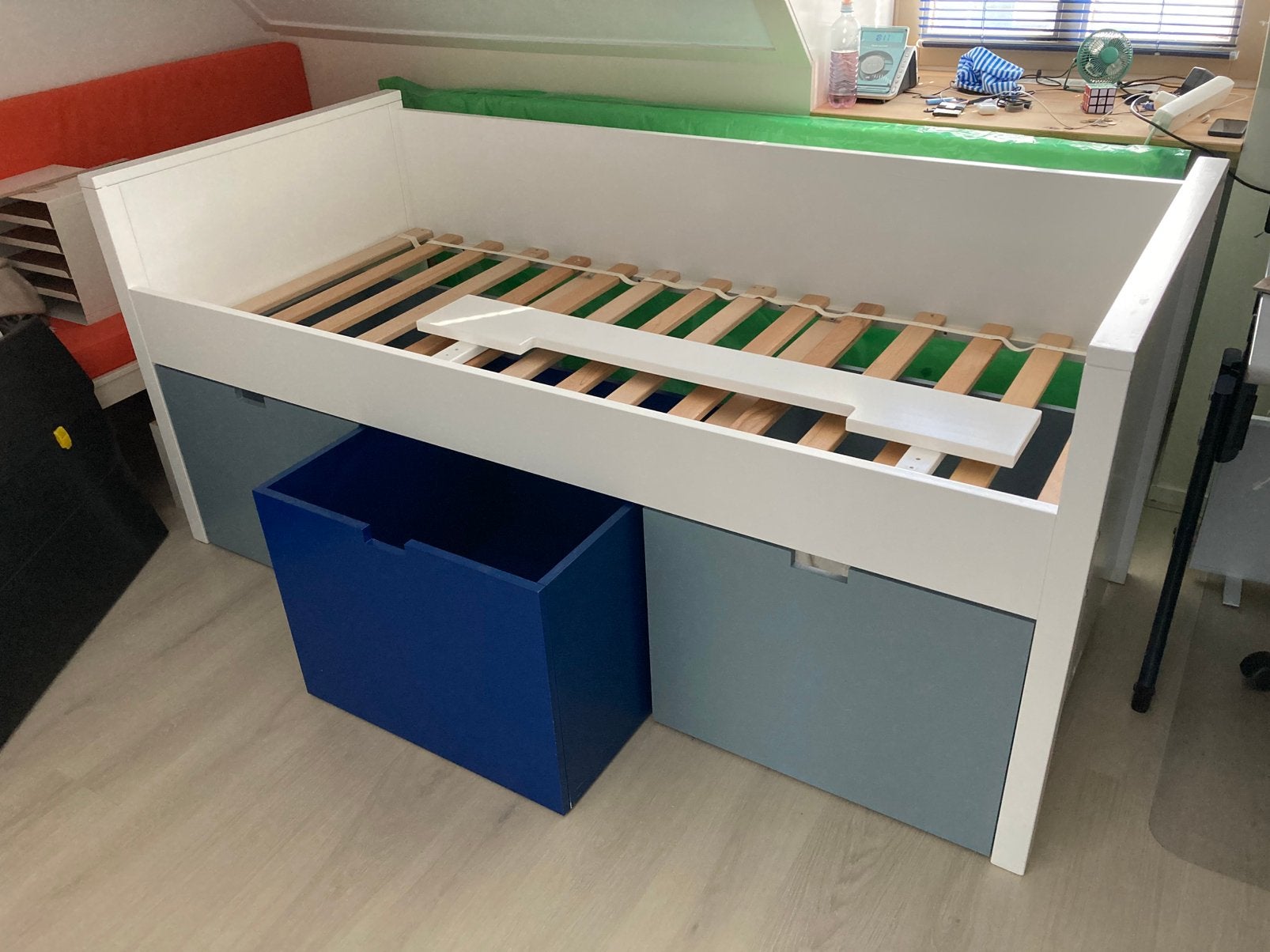Bopita tienerbed met grote lades incl. matras, Ophalen, 70 tot 85 cm, Zo goed als nieuw, Matras