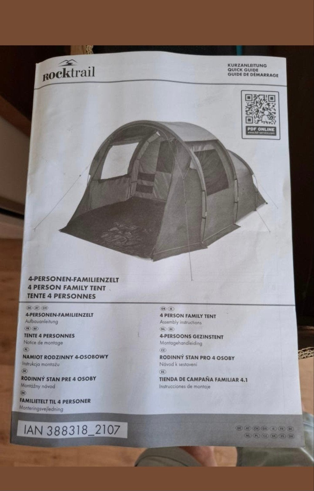 Rocktrail Kampeertent 4 Personen - Ideaal voor Gezinnen, Ophalen, Gebruikt, Tot en met 4