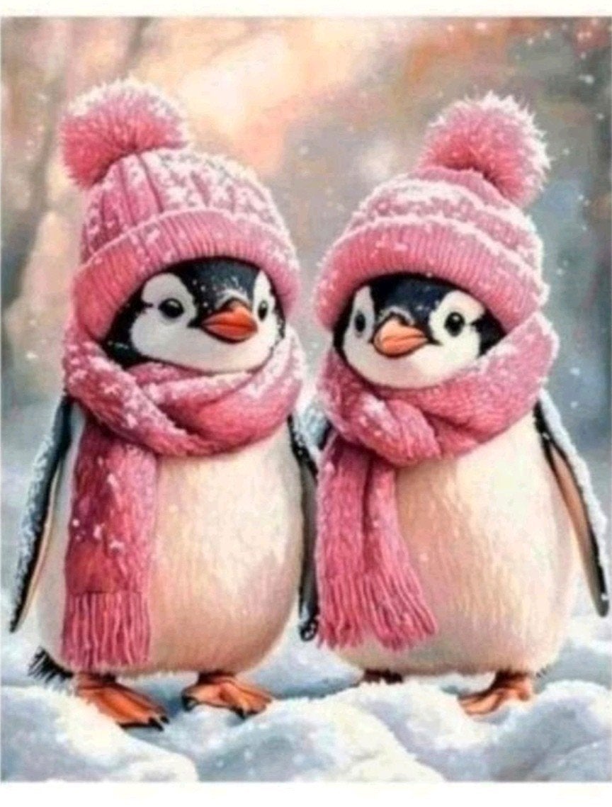 Nieuwe Diamond Painting Pinguïns 40x50 cm, Nieuw, Meerkleurig, Ophalen of Verzenden, Diamond painting