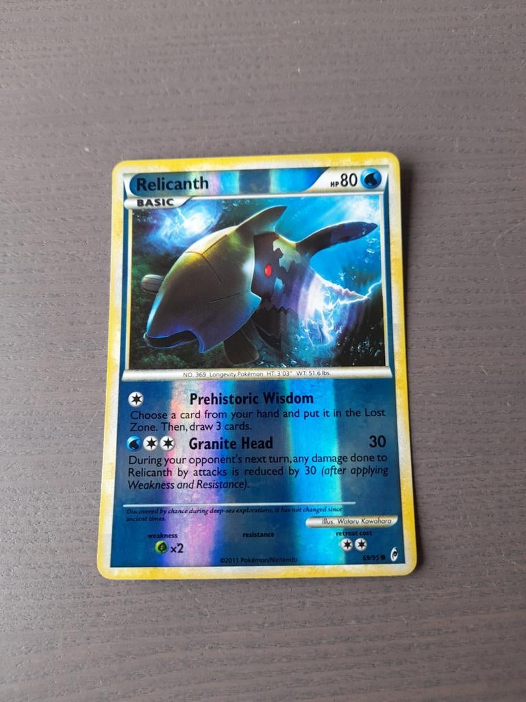 Call of legends 69/95 relicanth reverse, Ophalen of Verzenden, Gebruikt, Losse kaart, Foil