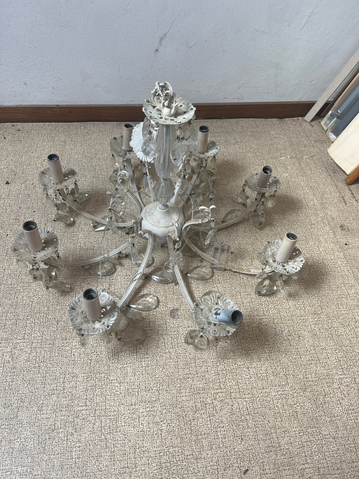 Elegante Kroonluchter met 8 Armen - Klassiek Design, Ophalen of Verzenden, Gebruikt, Metaal, E14 (klein)