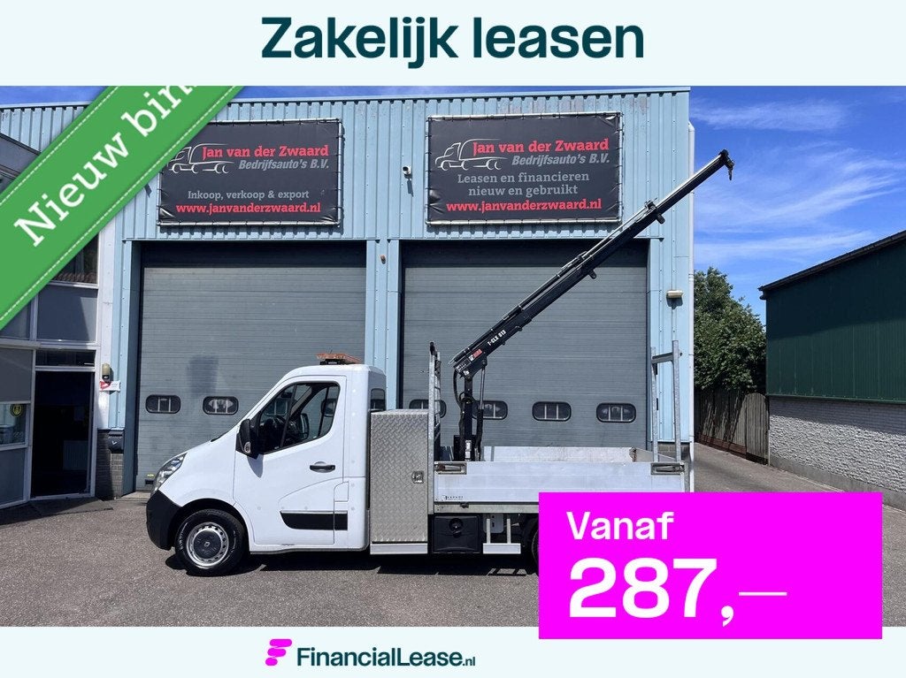 Renault Master open laadbak hydraulische kraan Pick up EURO6, 145 pk, Gebruikt, Euro 6, 4 cilinders