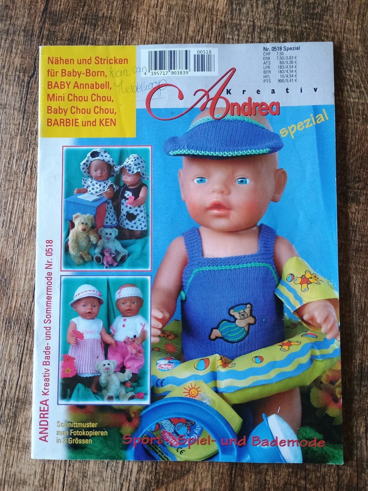 Andrea poppenkleding patronen ( nr.6), Hobby en Vrije tijd, Ophalen of Verzenden, Overige merken