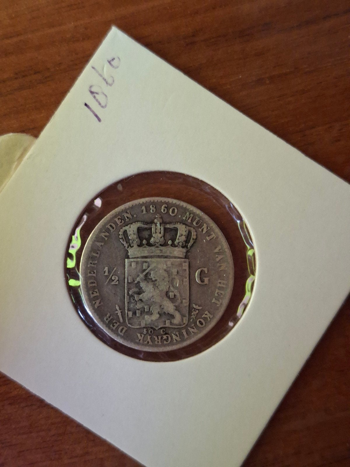 1/2 gulden 1860 zilveren halve gulden willem III, ½ gulden, Koning Willem III, Zilver, Ophalen of Verzenden