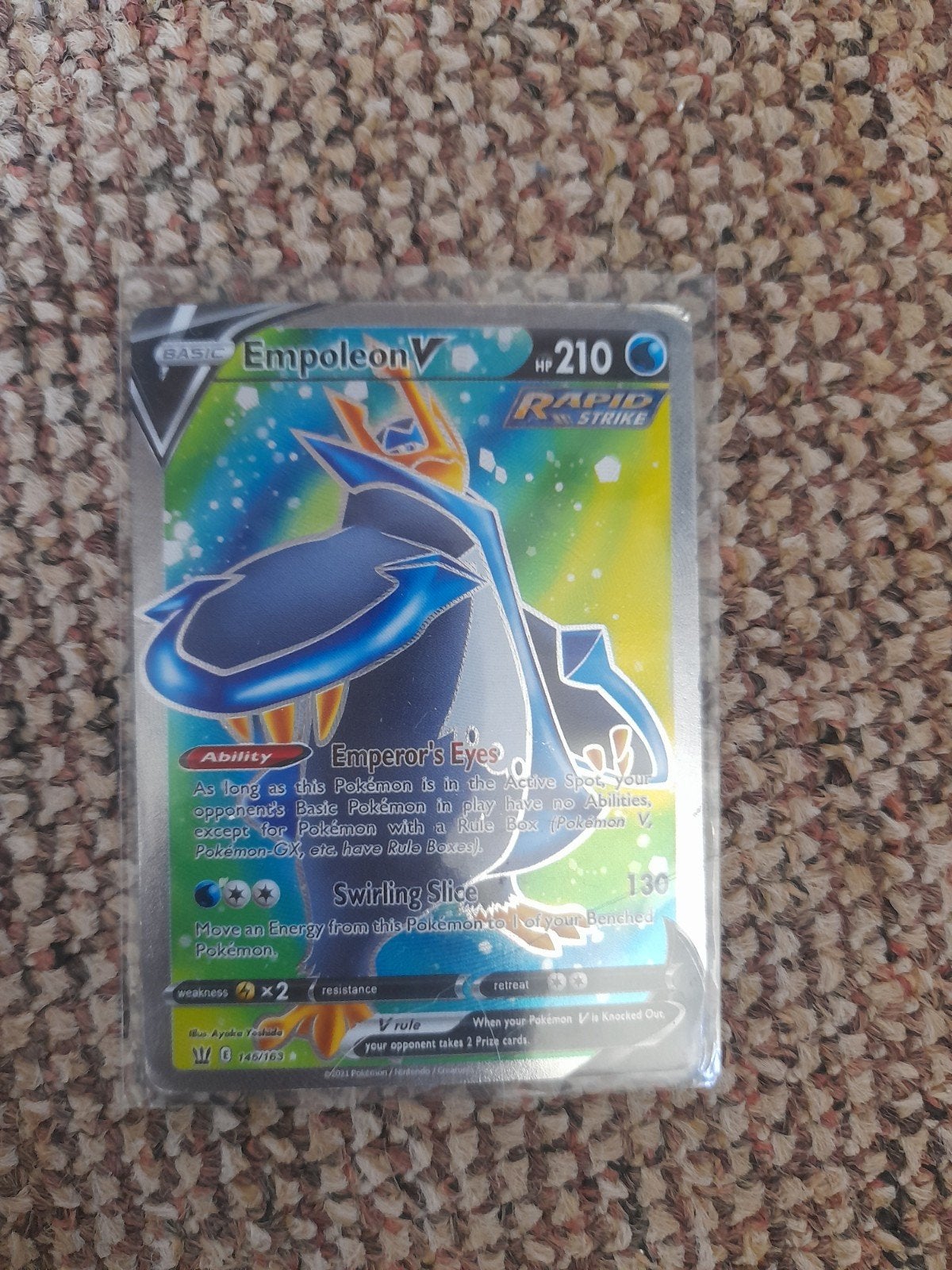 Empoleon V Rapid Strike (145/163) 2021 Pokémon Kaart, Ophalen of Verzenden