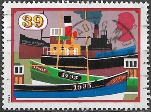 Engeland 1993 mi.1462  BINNENLANDSE WATERWEGEN nom. 39p, Verzenden, Gestempeld