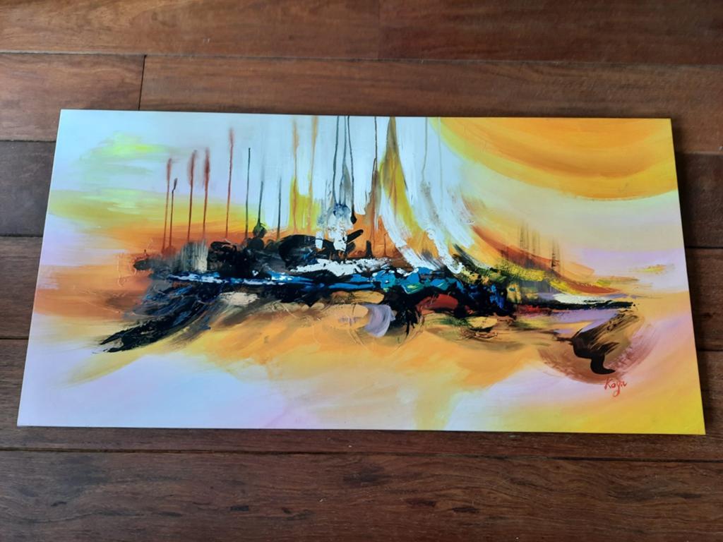 Abstract schilderij 140x70 cm, Ophalen