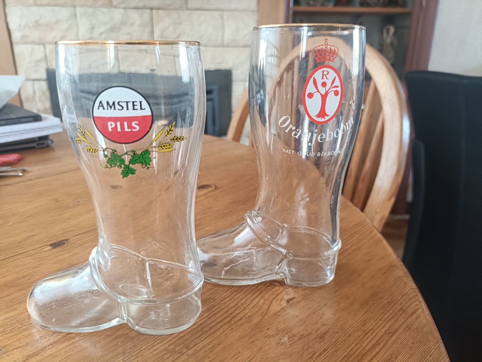 Bierlaarzen: Amstel Pils & Oranjeboom (2 stuks), Ophalen of Verzenden