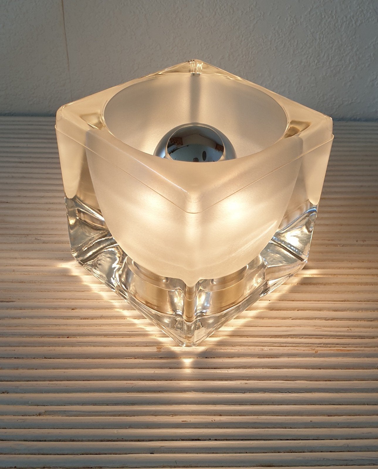 Vintage Peill & Putzler Ice Cube lamp jaren 70, Vintage, E14 (klein), Ophalen of Verzenden, Inclusief lichtbron