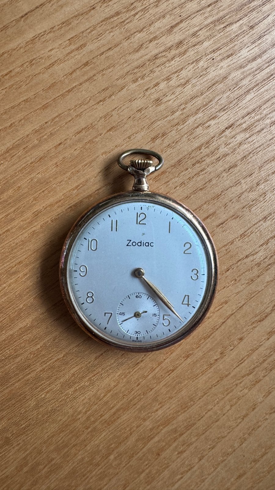 Zodiac 14k Gouden Zakhorloge - 15 Jewels - Loopt uitstekend, Overige merken, Zakhorloge, 1930 tot 1960, Ophalen of Verzenden