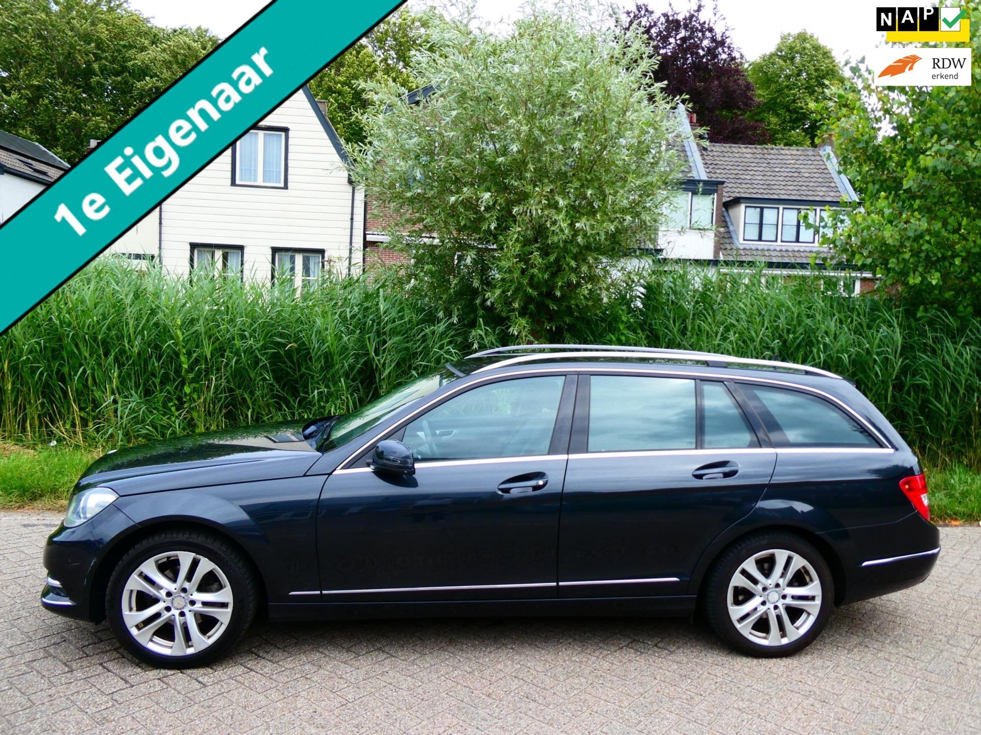 Mercedes-Benz C-klasse Estate 180 Automaat 156pk 1e eig. LED, Automaat, Achterwielaandrijving, Euro 6, Zwart
