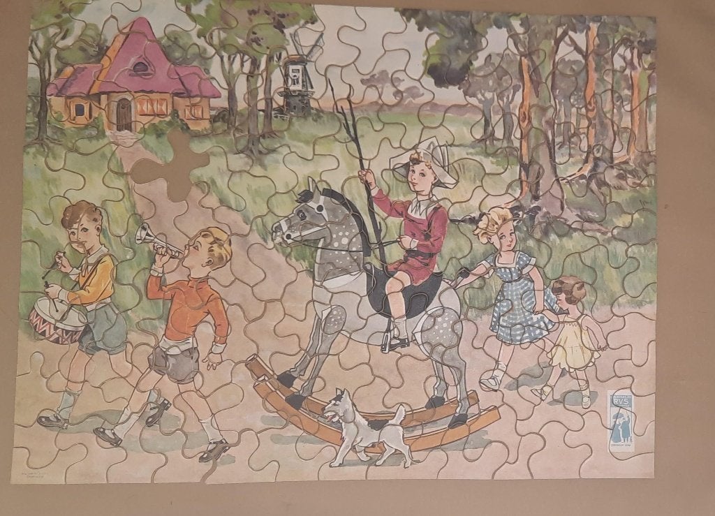 oude reclamere puzzel RVS, Antiek en Kunst, Ophalen of Verzenden
