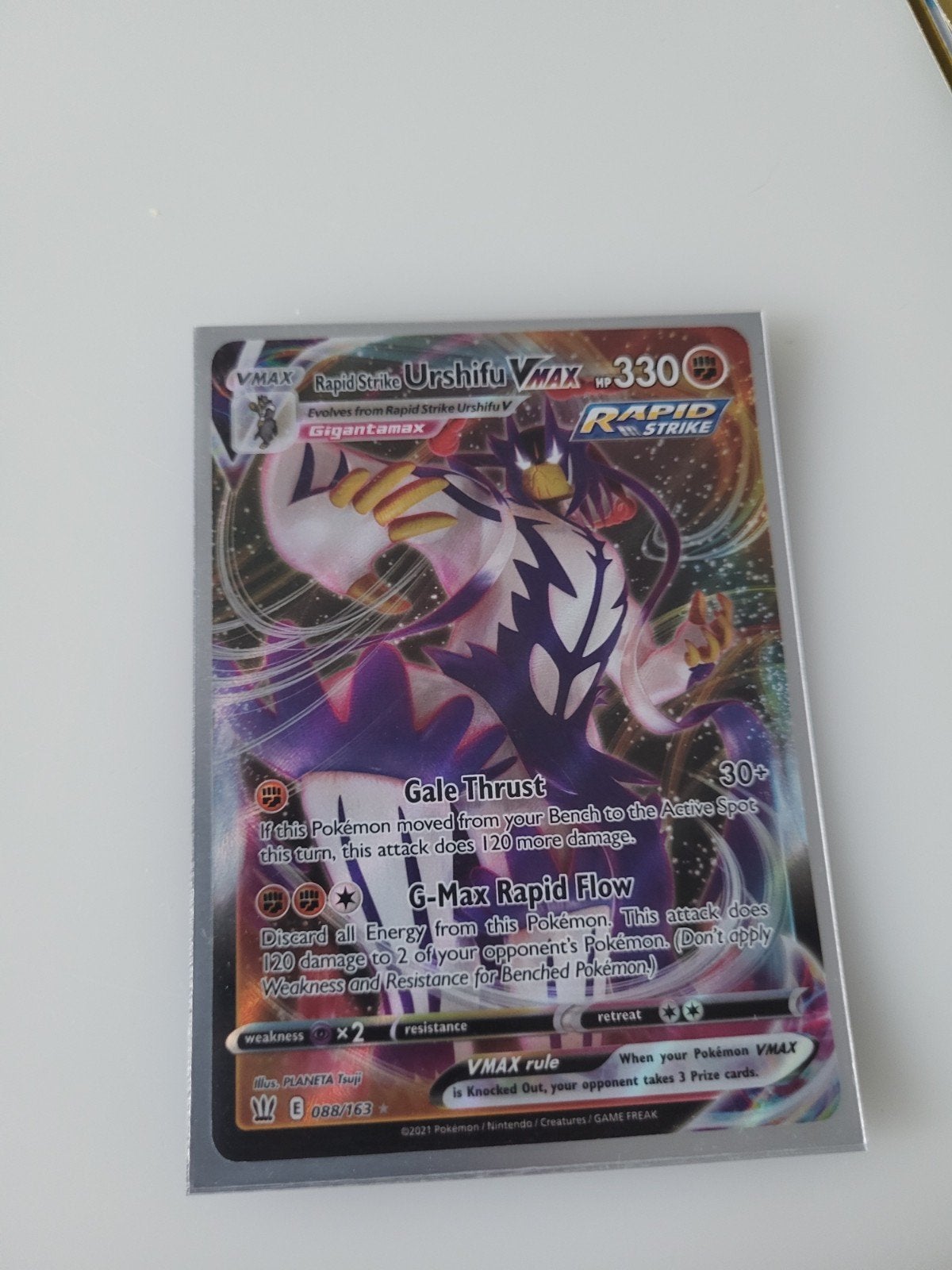 Pokémon TCG: Rapid Strike Urshifu VMAX 088/163, Hobby en Vrije tijd, Ophalen of Verzenden, Zo goed als nieuw, Losse kaart