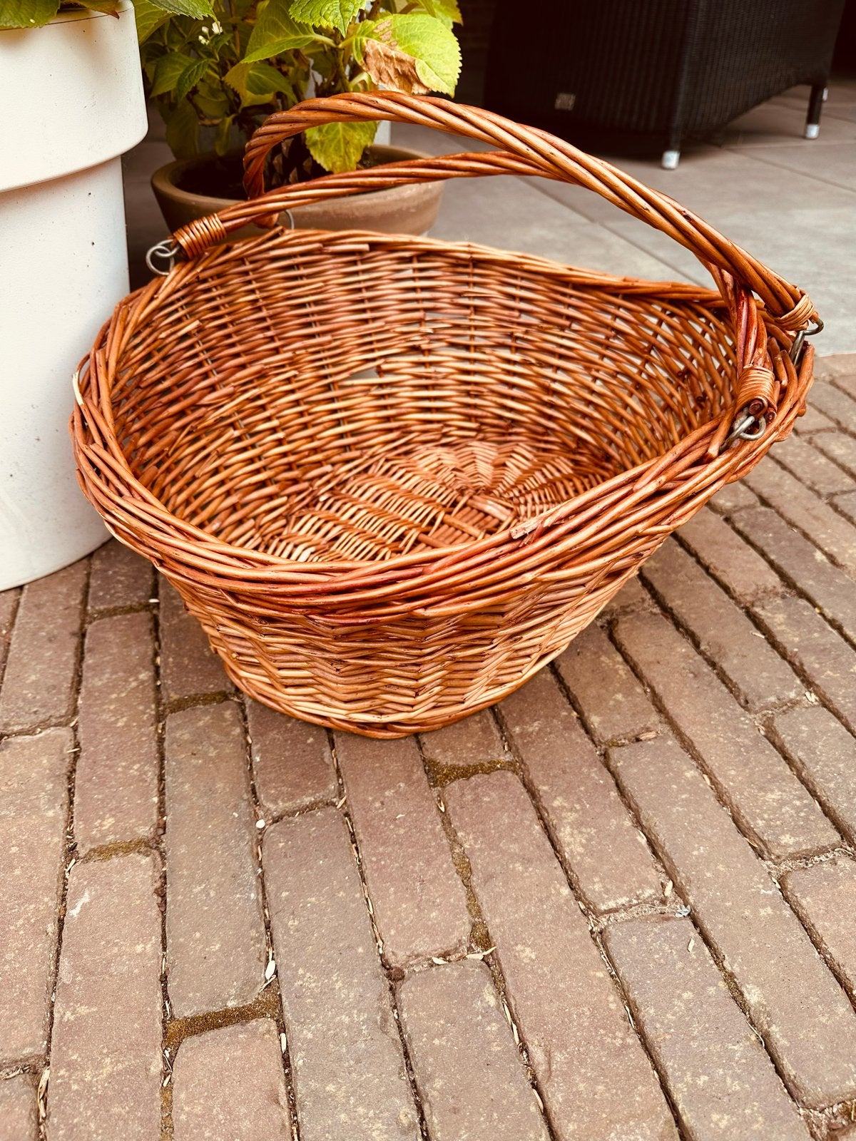 Mooie rieten mand, ideaal voor cadeaus of decoratie, Ophalen, Natuurlijk materiaal, Bruin, Landelijk