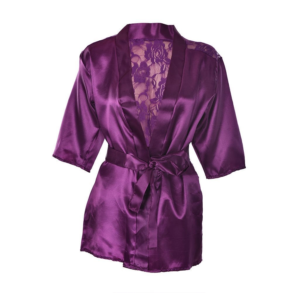 Babydoll lingerie (sexy dames pakje kant badjas paars), Verzenden, Paars, Overige typen