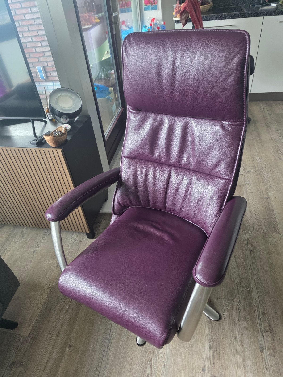 Luxe paarse relaxfauteuil - Elektrisch verstelbaar, Overige kleuren, Modern, comfortabel, elektrisch verstelbaar, Ophalen of Verzenden