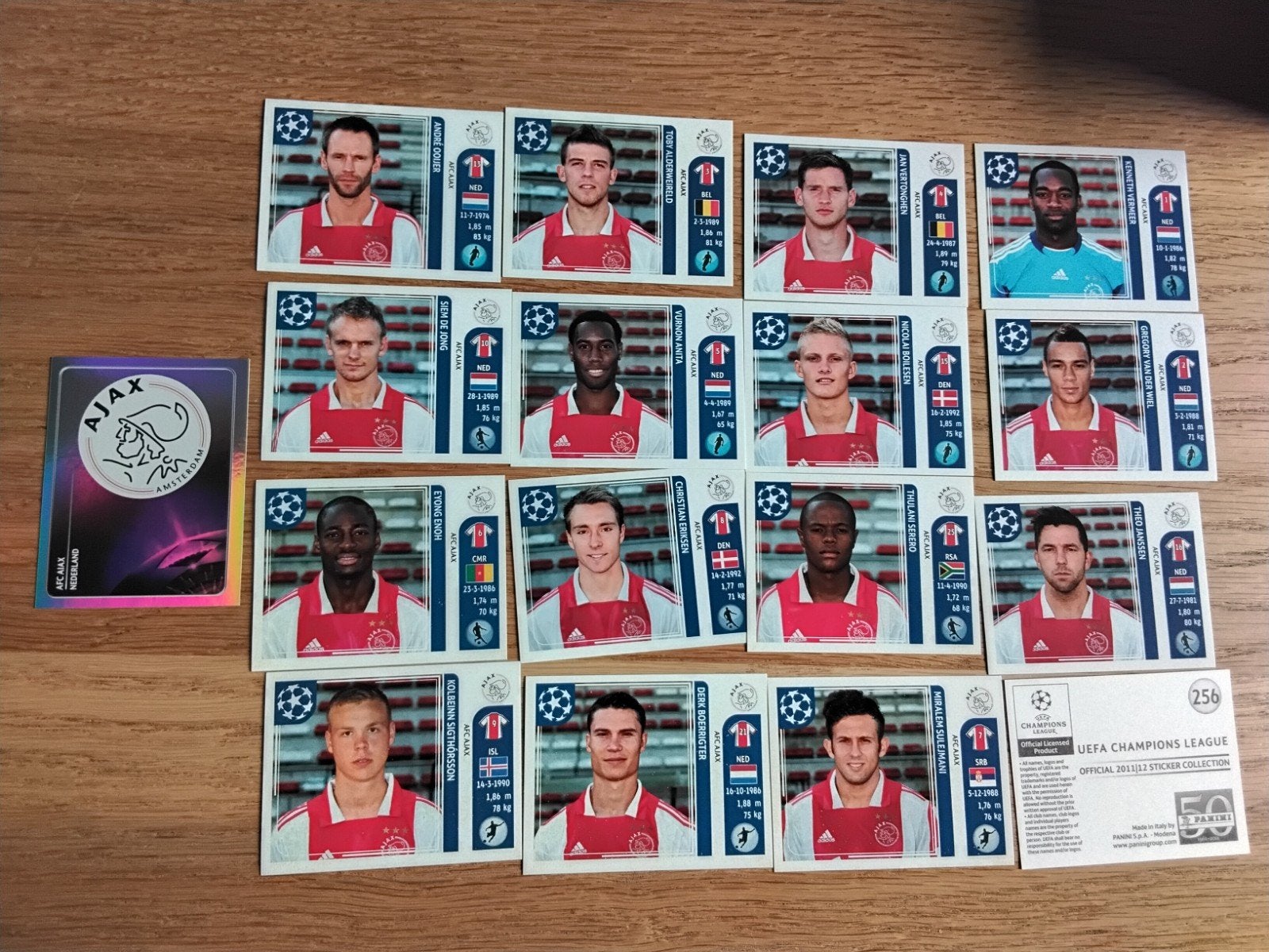 Ajax Champions League 2011/12 Compleet setje Panini Stickers, Verzamelen, Ophalen of Verzenden, Zo goed als nieuw, Ajax, Poster, Plaatje of Sticker