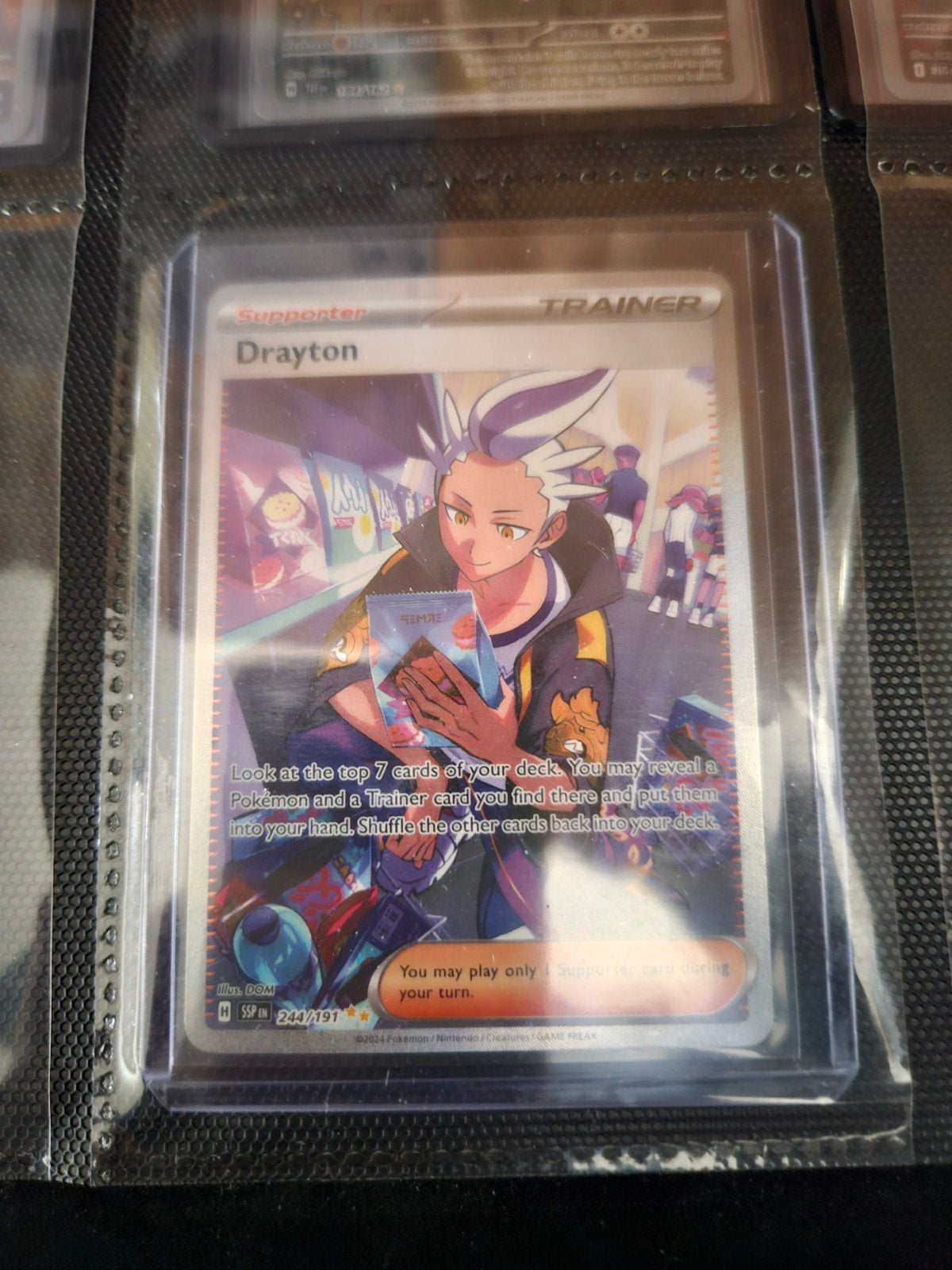 Pokemon Drayton 244/191 Surging Sparks, Ophalen of Verzenden, Zo goed als nieuw, Losse kaart, Foil