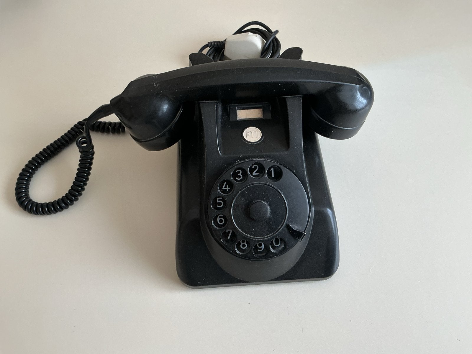 Vintage PTT Telefoon met Draaischijf - Zwart bakeliet, Telecommunicatie, Ophalen, Gebruikt, Met draaischijf