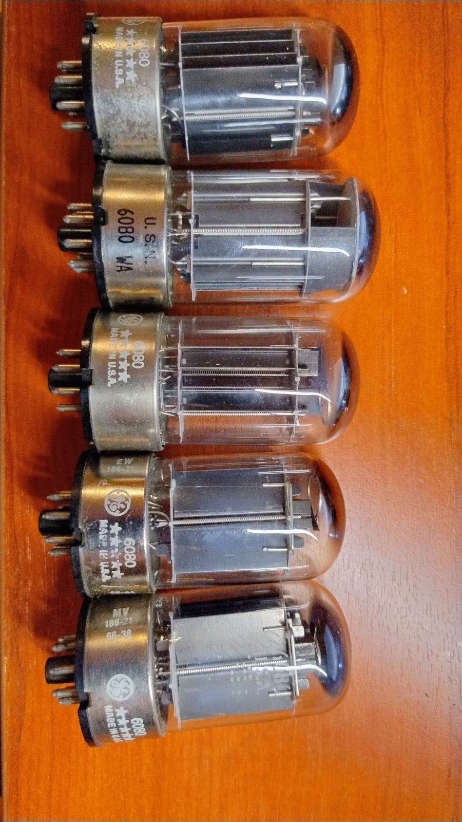 5x GE 6080 / 6080WA vacuum tubes / buizen – General Electric, Ophalen of Verzenden