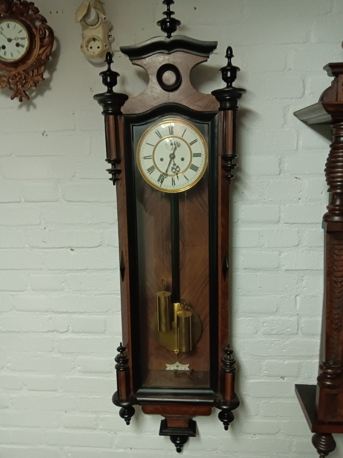 Antieke Regulateur Wandklok - Prachtig Houten Design, Ophalen