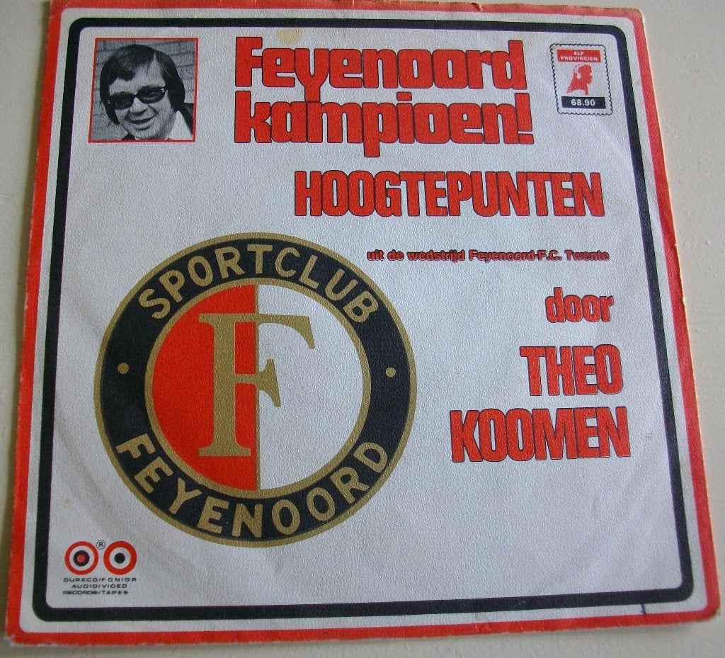 Theo Koomen   Feyenoord kampioen!, Cd's en Dvd's, 7 inch, Ophalen of Verzenden, Zo goed als nieuw, Nederlandstalig