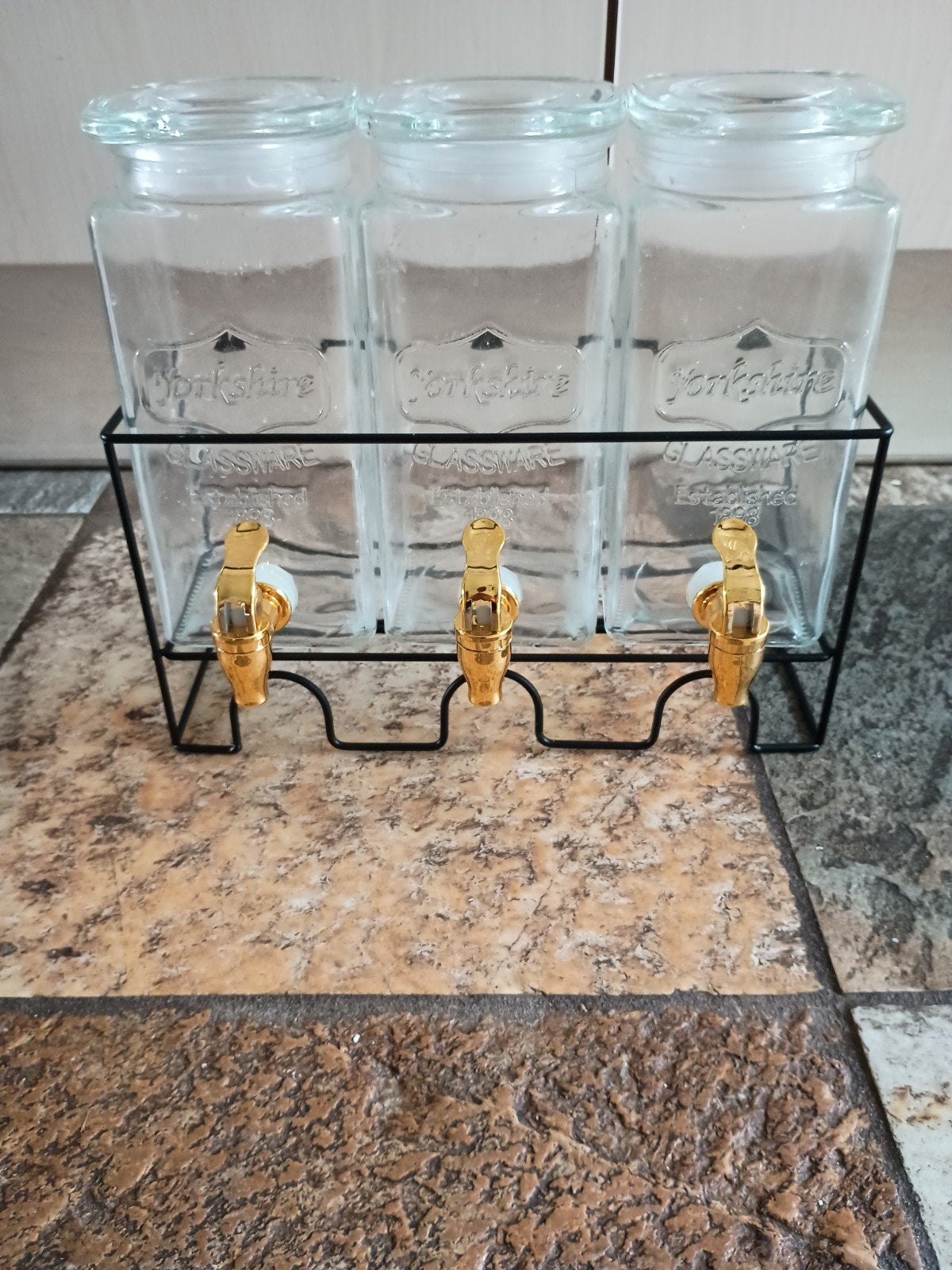Yorkshire limonade dispenser, Huis en Inrichting, Keuken | Keukenbenodigdheden, Ophalen, Zo goed als nieuw, Glas