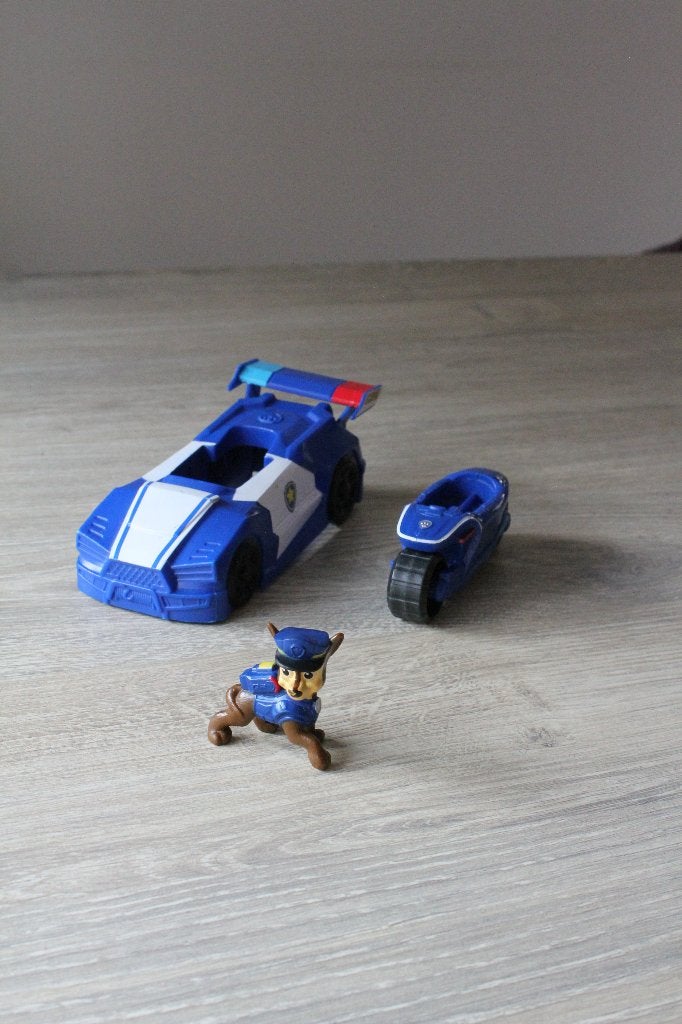 Paw Patrol Chase politie auto en motor 2 in 1, Ophalen, Zo goed als nieuw