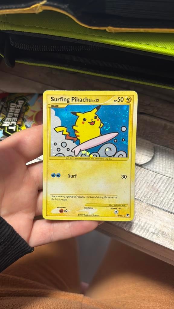 Surfing pikachu secret rare, Ophalen of Verzenden, Zo goed als nieuw