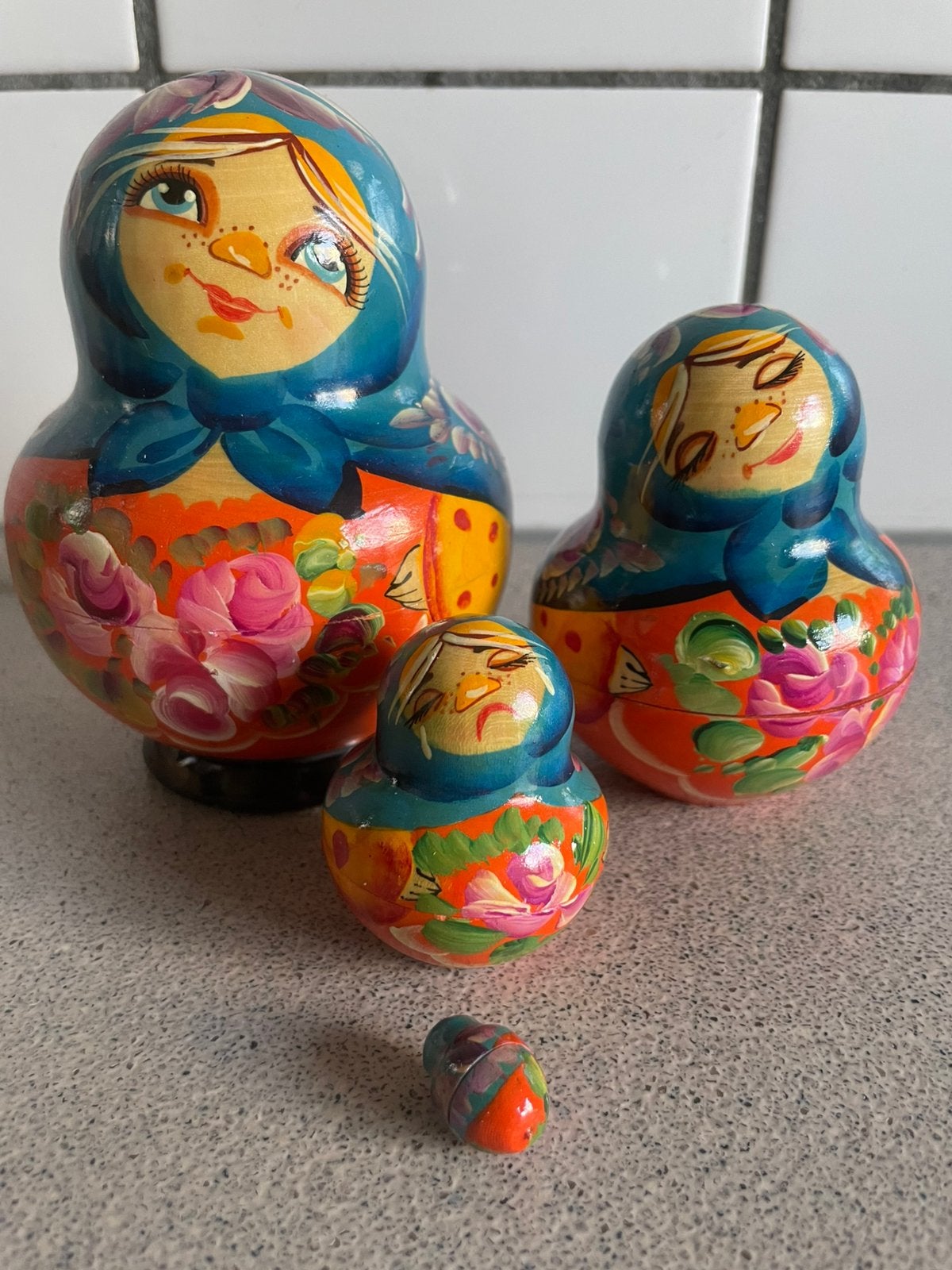 Superleuke Matroesjka baboesjka set poppen, Ophalen of Verzenden, Zo goed als nieuw