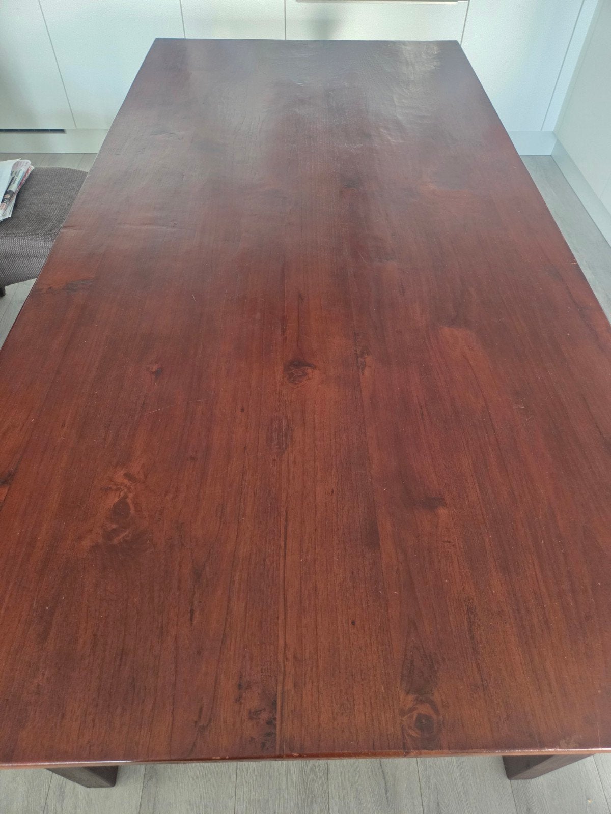 Vintage hardhouten eettafel - 200x99x99 cm, Huis en Inrichting, Ophalen