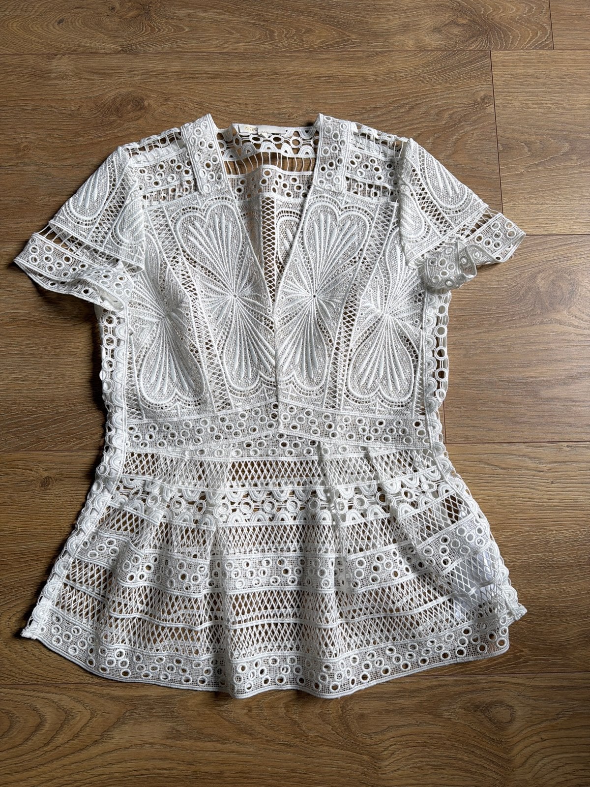 Maje Kanten Top Wit Maat 36 (S), Kleding | Dames, T-shirts, Zo goed als nieuw, Maat 36 (S), Wit, Korte mouw, Ophalen of Verzenden
