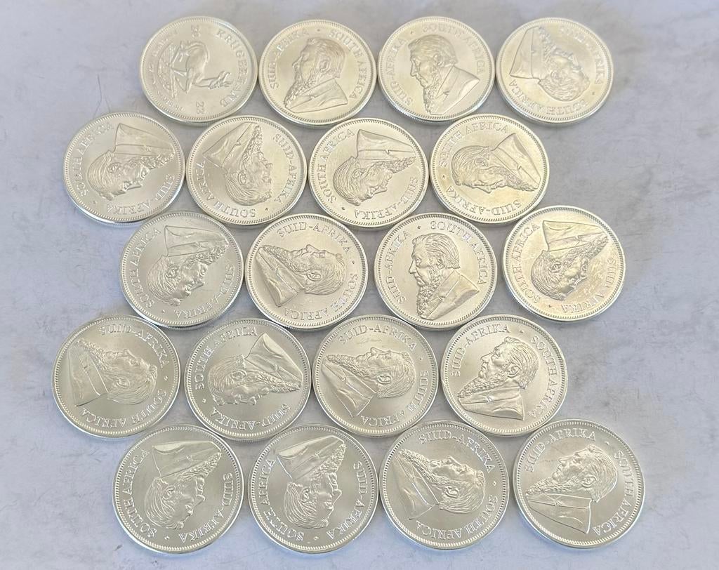 20x 1 oz zilver Krugerrand / South Africa 999 zilver, Postzegels en Munten, Munten | Afrika, Ophalen of Verzenden, Zuid-Afrika