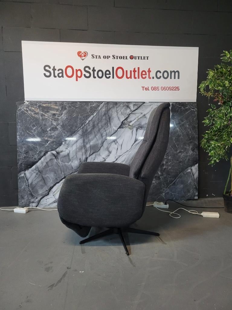 Staopstoel Stof Grijszwart op accu met tiptoetsen, Gebruikt, Minder dan 75 cm, Ophalen of Verzenden, Stof
