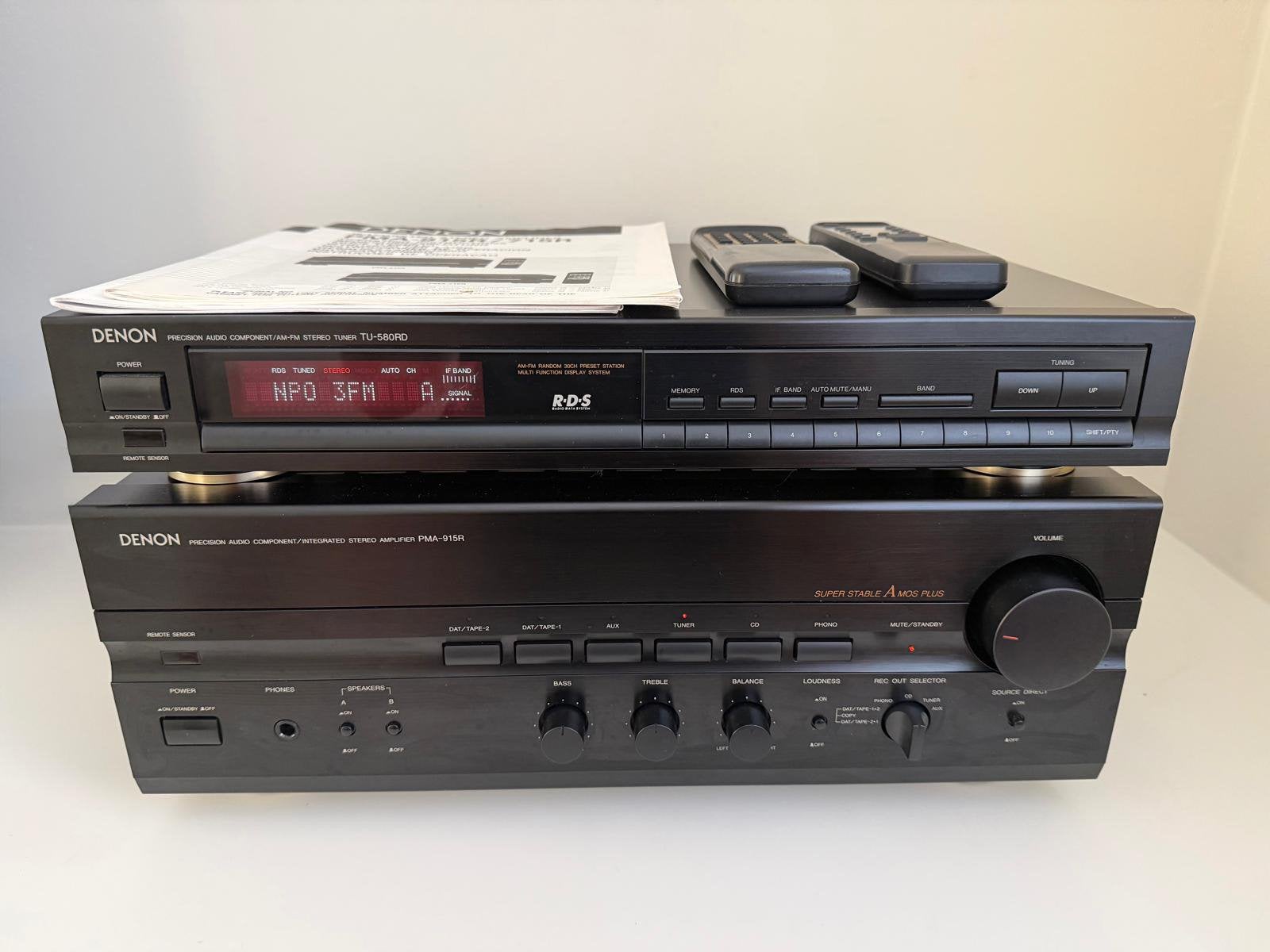 Denon PMA-915R versterker + TU-580RD tuner set, Ophalen, Zo goed als nieuw, Denon