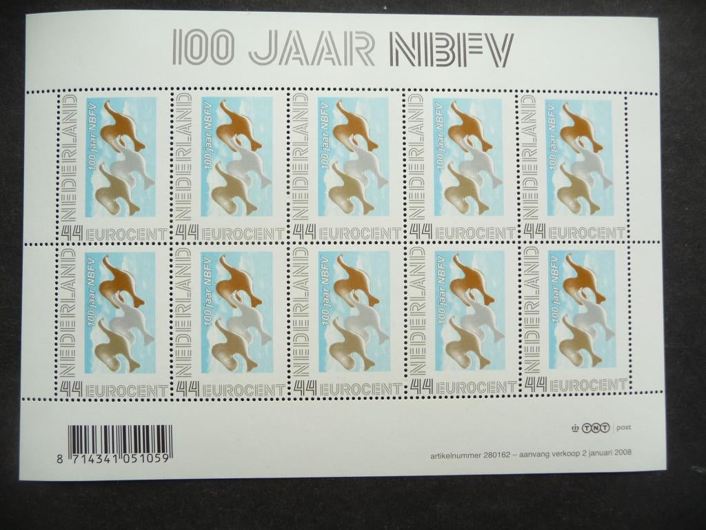 Nederland 2008, Velletje van '100 jaar NBFV' V2652 postfris, Ophalen of Verzenden, Nederland