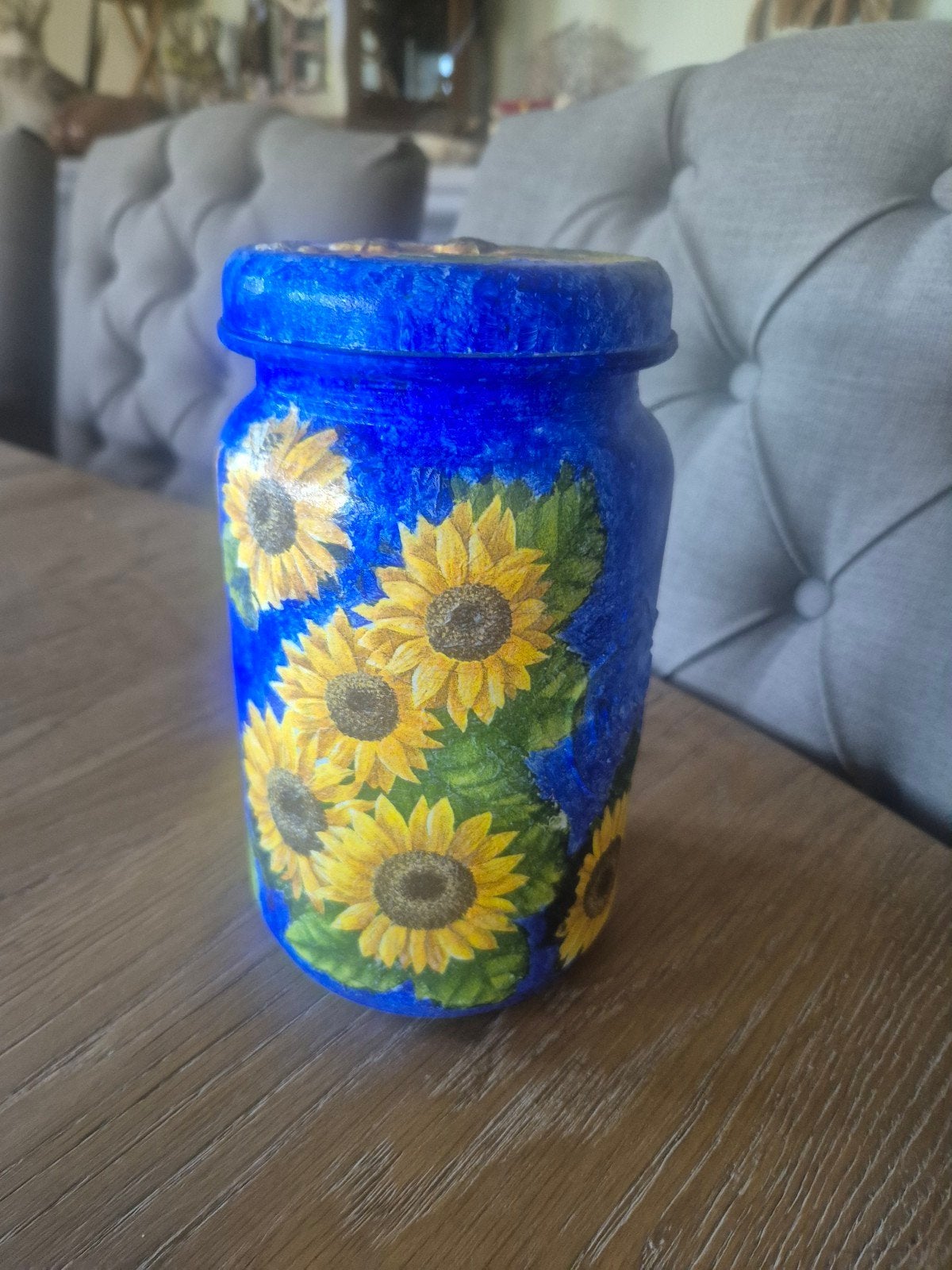 Vincent van gogh geïnspireerde voorraadpot zonnebloem, Ophalen of Verzenden