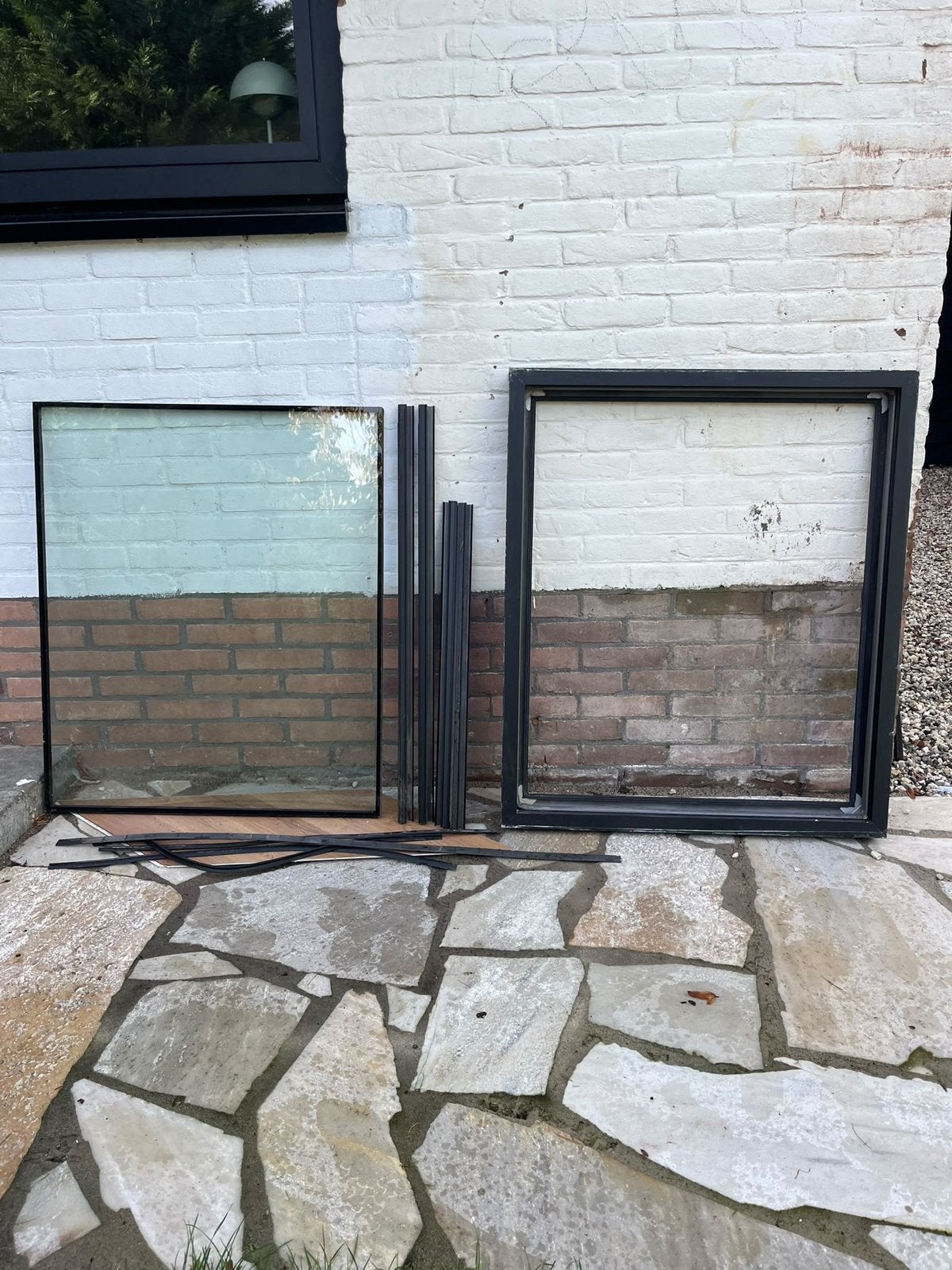 Vast aluminium raamkozijn met hr ++ glas, Ophalen, Gevelraam of Ruit, 80 tot 120 cm, Zo goed als nieuw